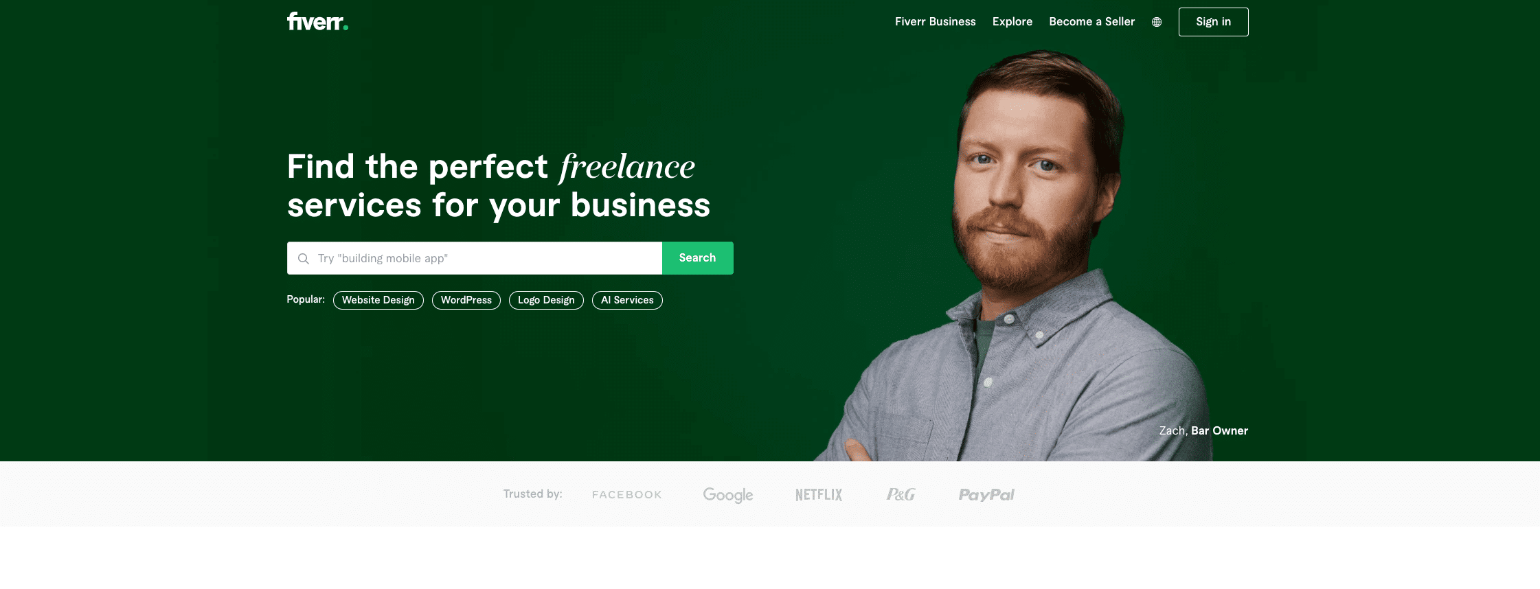 Fiverr Home Page