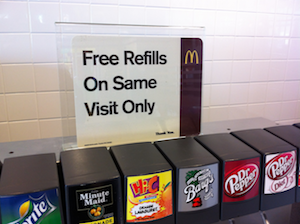 Free Refill Sign for People Who Steal