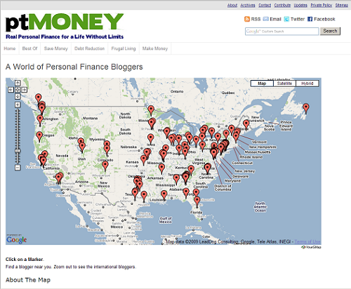 personal finance blogger map
