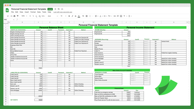 Steal My Personal Financial Statement Template [Free Excel Download]