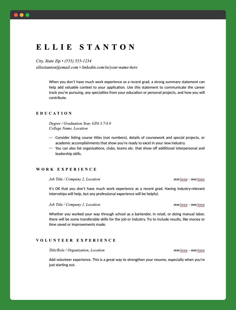 Resume for Part-Time Jobs - Example 1 from Jobscan