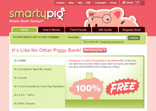 SmartyPig Savings Home Page
