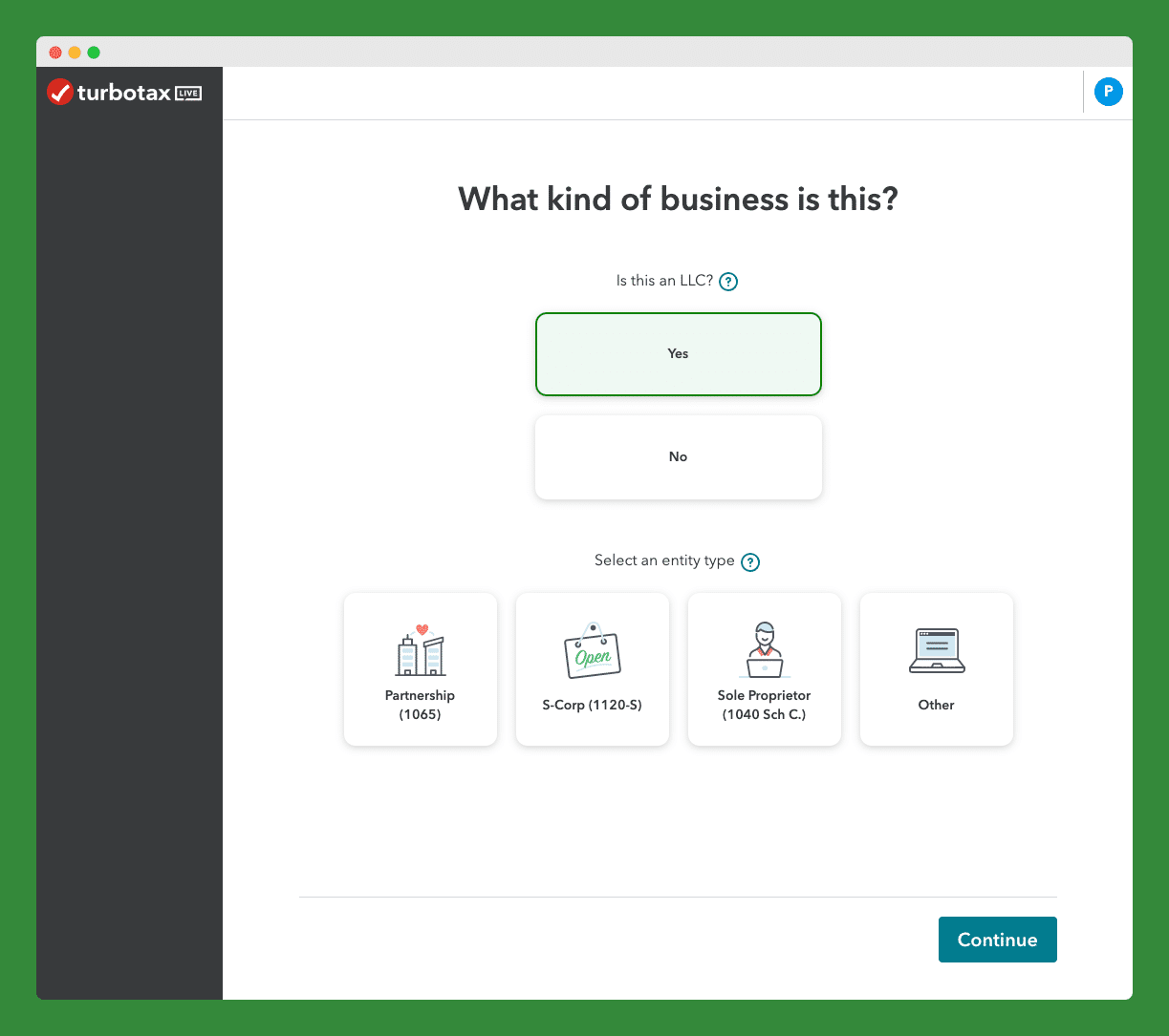 What Kind of Business - TurboTax Live Full Service
